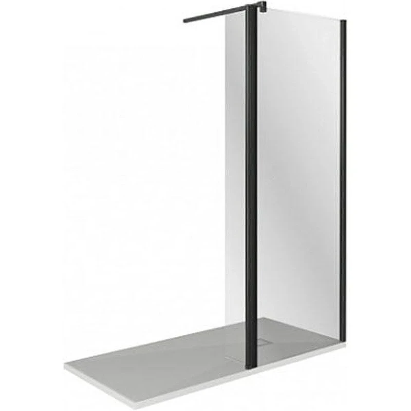 Душевая перегородка Good Door Walk In SP2-80-C-B 80x28 профиль Черный стекло прозрачное