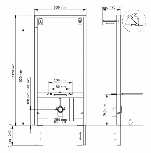 Инсталляция Berges Novum 049212 для биде Синяя нержавеющая сталь