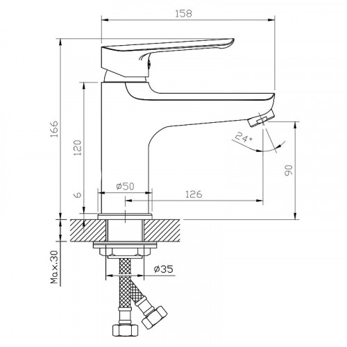 Смеситель для раковины ESKO Lagos Black LG26B Черный матовый пластик