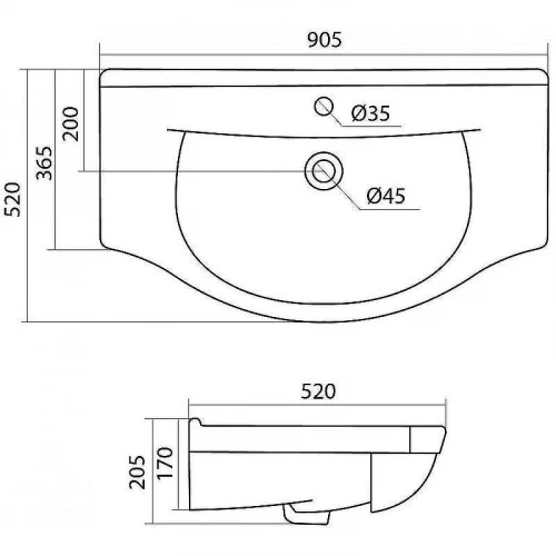 Раковина Stella Polar Santek Эльбрус 90 1WH110790 Белая