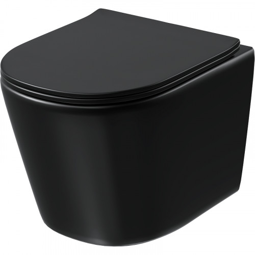 Унитаз Grossman Tornado GR-4477BMSQ подвесной Черный матовый с сиденьем Микролифт фаянс подвесной