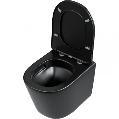 Унитаз Grossman Tornado GR-4477BMSQ подвесной Черный матовый с сиденьем Микролифт фаянс подвесной