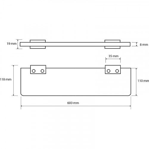 Стеклянная полка Bemeta Via 135002242 Хром