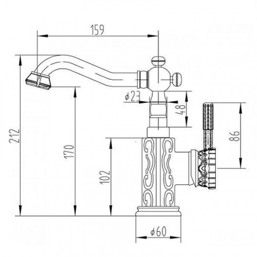 Смеситель для раковины ZorG Antic A114U-SL