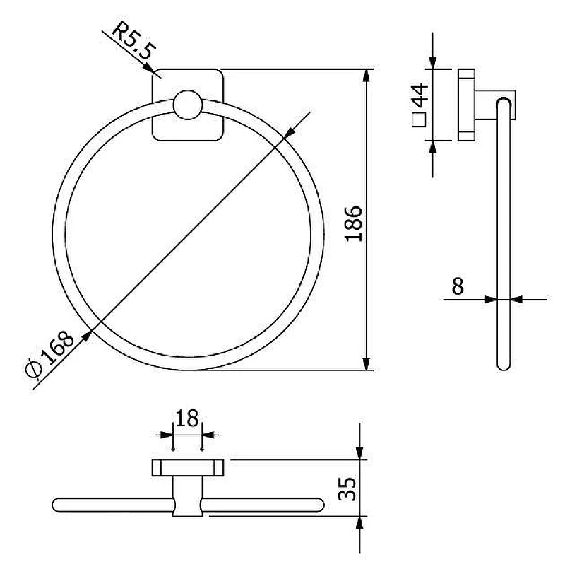Кольцо для полотенец Kludi Vela S 25978N5 цвет Никель брашированный