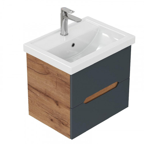 Тумба под раковину Onika Айленд 50 105041 подвесная цвет Дуб крафт золотой Графит