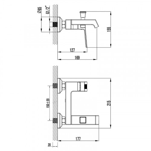 Смеситель для ванны Azario Exquisite AZ-VSN238340C цвет Хром