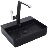 Раковина WeltWasser Elbach 21733 MB 50 10000004505 Черная матовая фаянс накладная