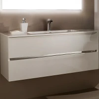 Тумба с раковиной SanVit Кубэ-2 60 kkube2060w подвесная Белая глянцевая МДФ / ЛДСП