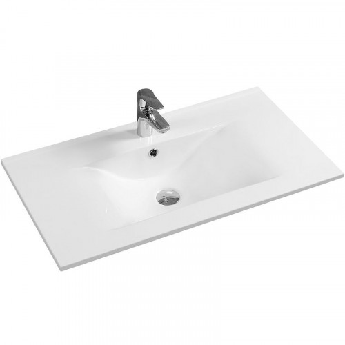 Тумба с раковиной SanVit Кубэ-2 60 kkube2060w подвесная Белая глянцевая МДФ / ЛДСП