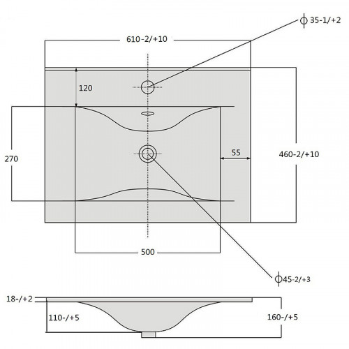 Тумба с раковиной SanVit Кубэ-2 60 kkube2060w подвесная Белая глянцевая МДФ / ЛДСП
