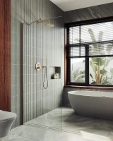 Душевая перегородка Maybah Glass MGD-695-2ш 790х1950 в широком профиле Бронза стекло прозрачное