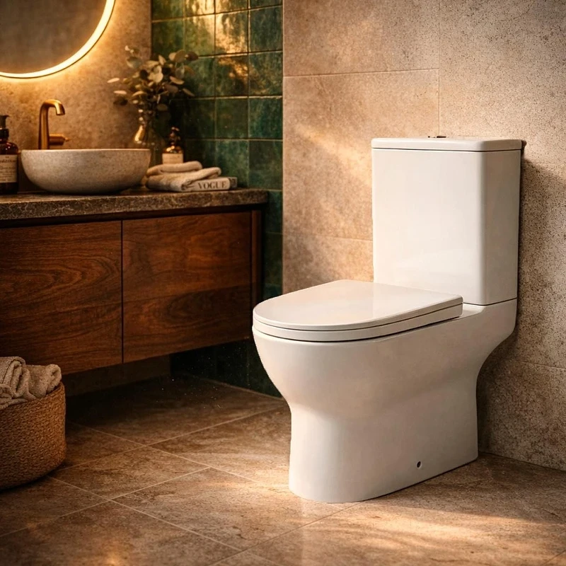 Унитаз компакт Azario Mist AZ-45T цвет Белый с бачком и сиденьем Микролифт