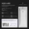 Чугунная ванна Vinsent Veron Square 170x75 VSQ1707545H/VH0012NI цвет Белый с квадратными ручками никель