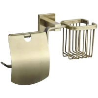 Держатель туалетной бумаги и освежителя воздуха Savol S-L06551C с крышкой цвет Бронза