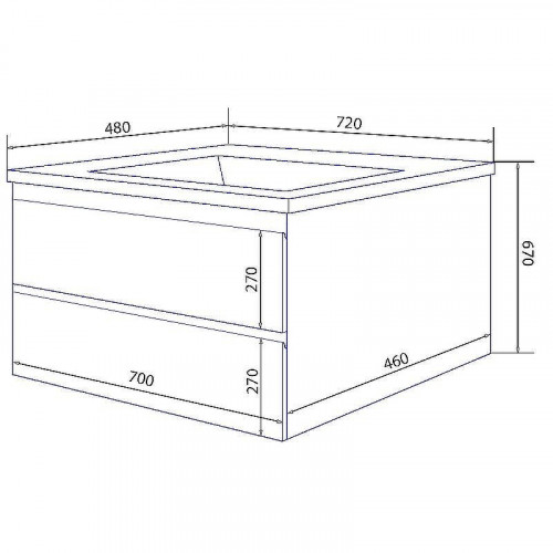 Тумба с раковиной Azario Мила 70 CS00082786 подвесная Белая матовая