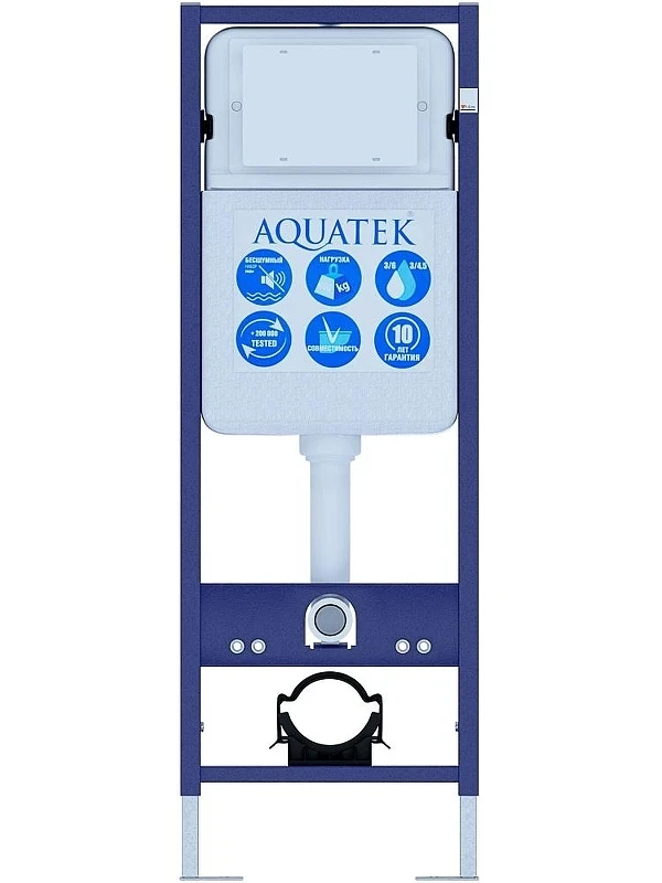Комплект унитаза с инсталляцией Aquatek Set Европа New-INS17-043 4в1 цвет Белый с сиденьем Микролифт и клавишей смыва цвет Хром глянцевый