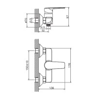 Смеситель для душа Haiba HB20563 Хром на стену