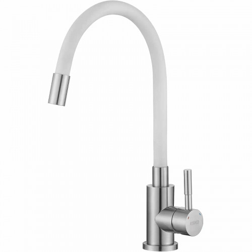 Смеситель для кухни ESKO Snake K44 W Нержавеющая сталь Белый нержавеющая сталь
