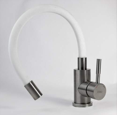 Смеситель для кухни ESKO Snake K44 W Нержавеющая сталь Белый нержавеющая сталь