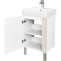 Тумба под раковину Aquaton Кантри 50 1A257801AHB20 Белая глянцевая Дуб верона МДФ / ЛДСП