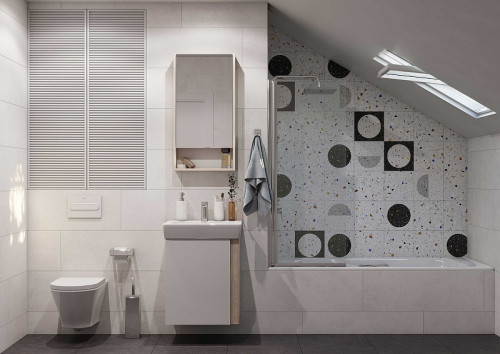 Тумба под раковину Aquaton Кантри 50 1A257801AHB20 Белая глянцевая Дуб верона МДФ / ЛДСП