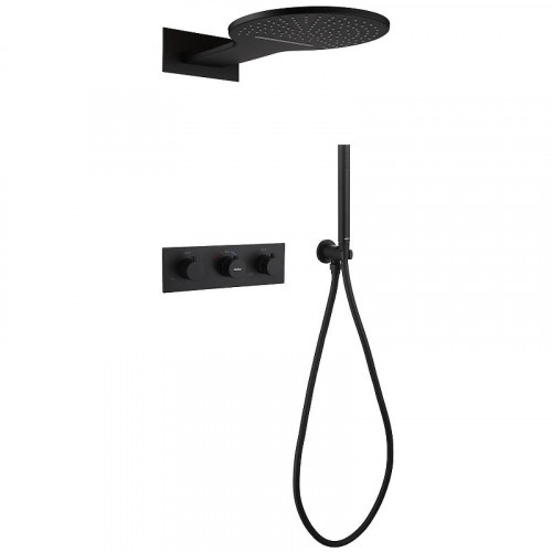 Душевая система Abber Wasser Kreis AF8151B c термостатом цвет Черный матовый