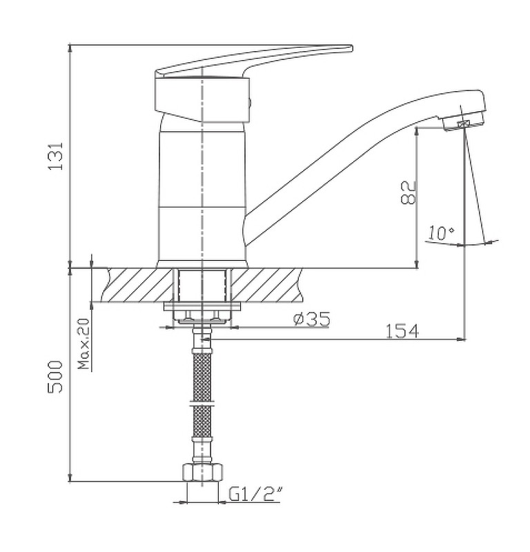 Смеситель для кухни Haiba HB4506-2