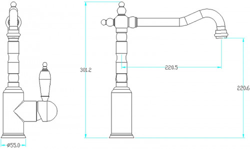 Смеситель для кухни Boheme Medici Ripresa 101-CRST Бронза латунь