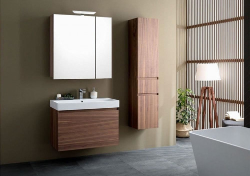 Зеркальный шкаф Aquanet Нью-Йорк 85 L 203954 Орех МДФ / ЛДСП, стекло