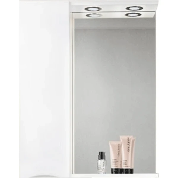 Зеркало со шкафом BelBagno MARINO-SPC-900/750-1A-BL-P-L 90 с подсветкой Bianco Lucido МДФ / ЛДСП