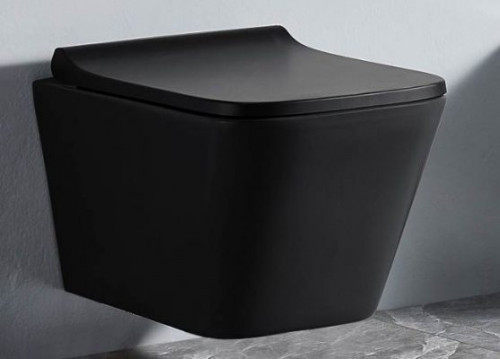 Унитаз CeramaLux 5171MB подвесной Черный матовый с сиденьем Микролифт фаянс подвесной