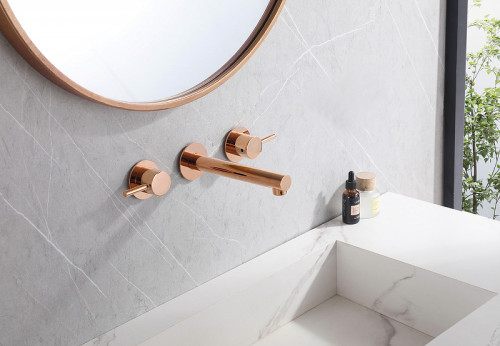 Смеситель для раковины Abber Emotion AF88121RG Розовое золото латунь встраиваемый