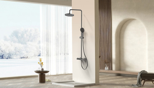 Душевая система Raglo R32.24.09 Графит матовый латунь на стену