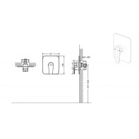 Смеситель для душа Bravat Source PB8173218BW-ENG Черный матовый латунь встраиваемый