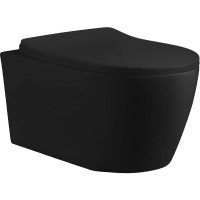 Унитаз Ceruttispa Sella Aria MBF CT10016 подвесной Черный матовый с сиденьем Микролифт фарфор подвесной