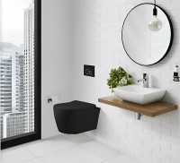 Унитаз Ceruttispa Sella Aria MBF CT10016 подвесной Черный матовый с сиденьем Микролифт фарфор подвесной