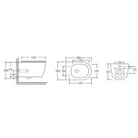 Унитаз Ceruttispa Sella Aria MBF CT10016 подвесной Черный матовый с сиденьем Микролифт фарфор подвесной
