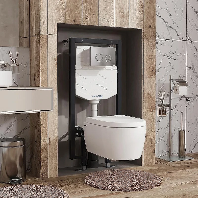 Инсталляция WasserKRAFT Vils 56TLT.010.ME.CH01 для унитаза с клавишей смыва Хром