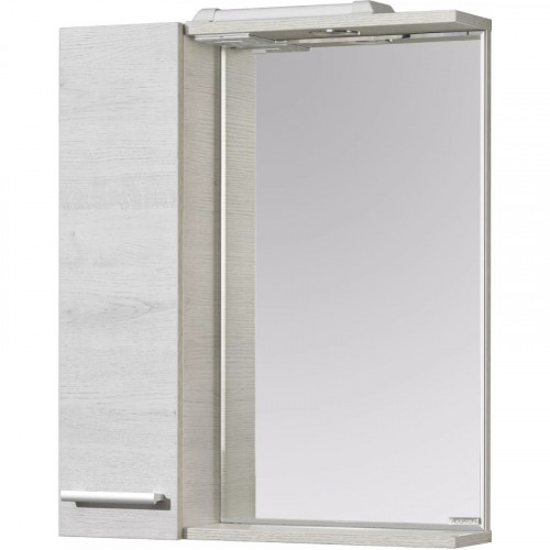 Зеркало со шкафом Aquaton Ронда 60 1A205102RSC2L с подсветкой Дуб сомерсет МДФ / ЛДСП