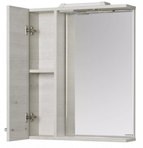 Зеркало со шкафом Aquaton Ронда 60 1A205102RSC2L с подсветкой Дуб сомерсет МДФ / ЛДСП