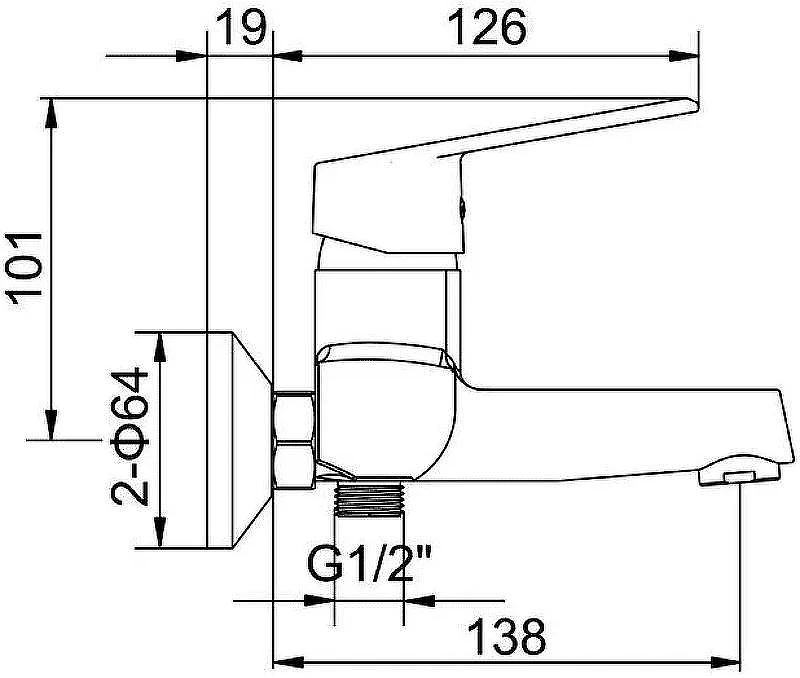 Смеситель для ванны Accoona H69 A6369 Хром