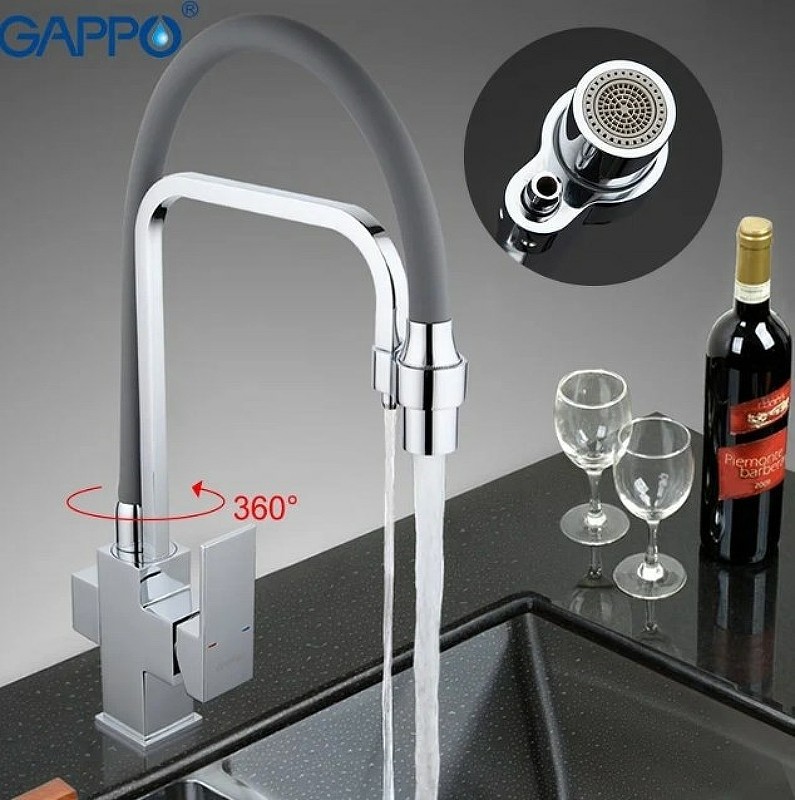 Смеситель для кухни Gappo G4398-4 Хром Серый латунь