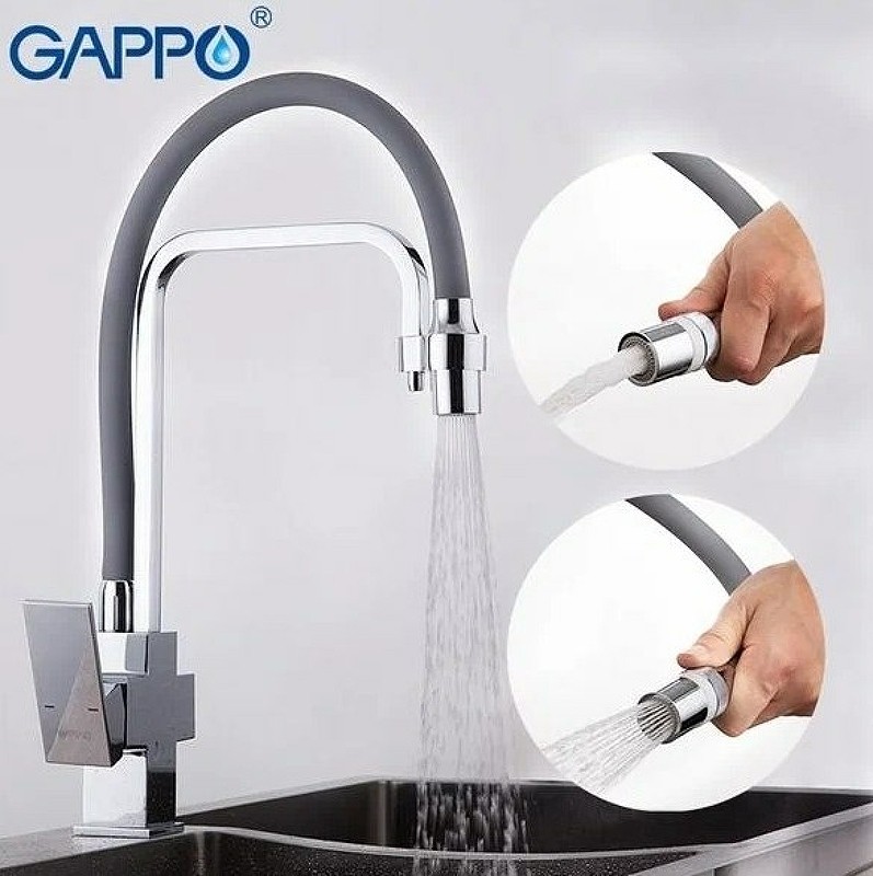 Смеситель для кухни Gappo G4398-4 Хром Серый латунь