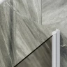Шторка на ванну Maybah Glass MGV-602-1 400x1400 поворотная на монопетле Белый стекло бронзовое матовое