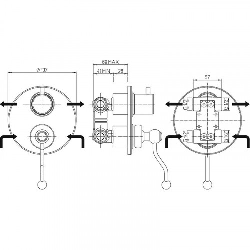 Смеситель для душа Paini Duomo 88CR6911 Хром