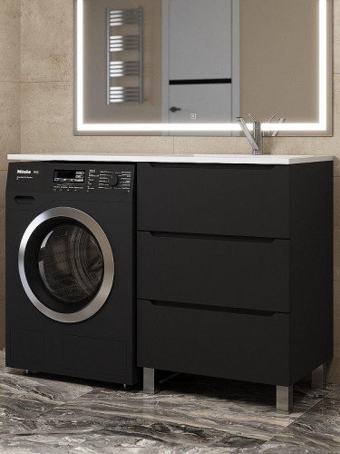 Тумба под раковину Uperwood Tanos 120 TTanosVMF60B3 цвет Черный матовый