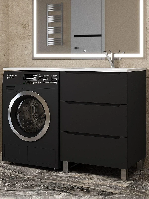Тумба под раковину Uperwood Tanos 120 TTanosVMF60B3 цвет Черный матовый