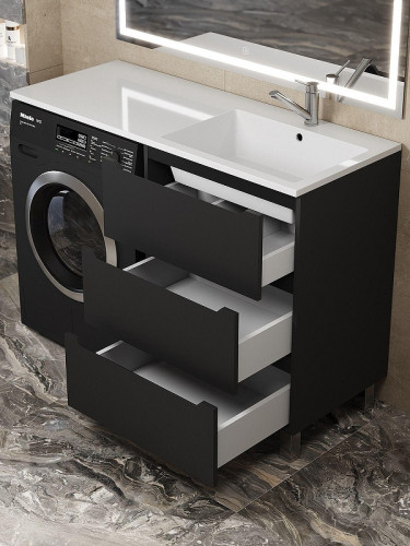 Тумба под раковину Uperwood Tanos 120 TTanosVMF60B3 цвет Черный матовый