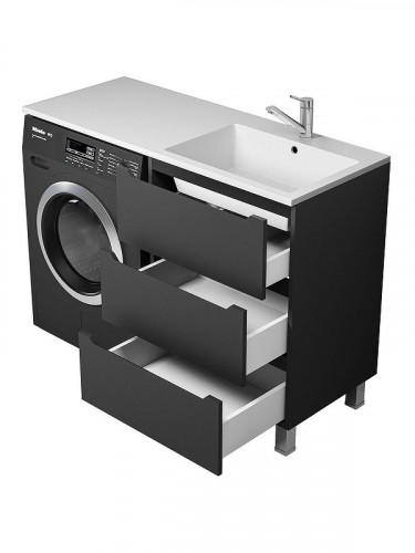 Тумба под раковину Uperwood Tanos 120 TTanosVMF60B3 цвет Черный матовый